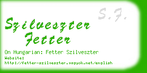 szilveszter fetter business card